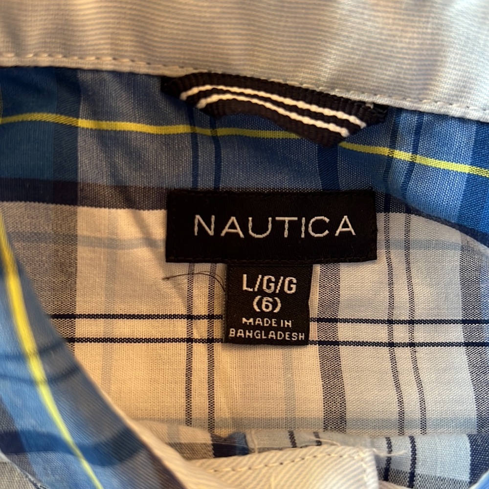 Nautica Poplin Plaid Shirt - Picture 4 of 5